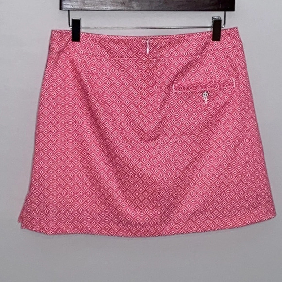 Lady Hagen Essentials Pink & White Geometric Print Golf/Tennis Skort - Size 6 - Picture 3 of 6